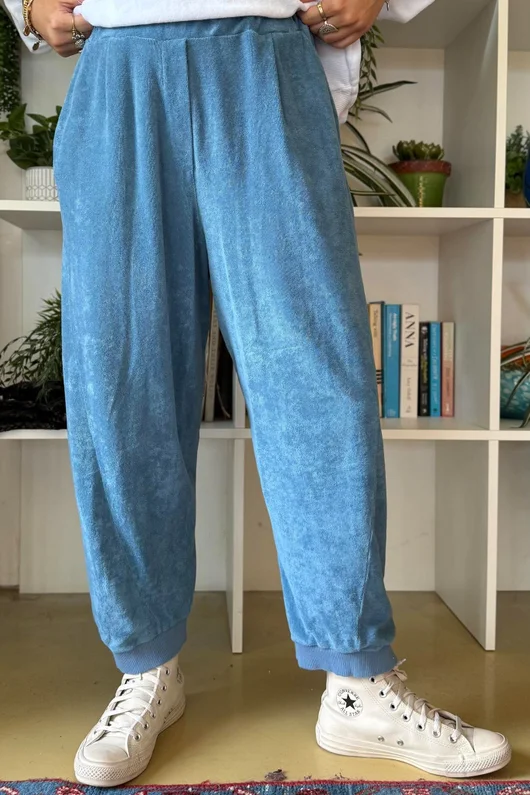 Terry B Relaxed Tapered Jogger Denim